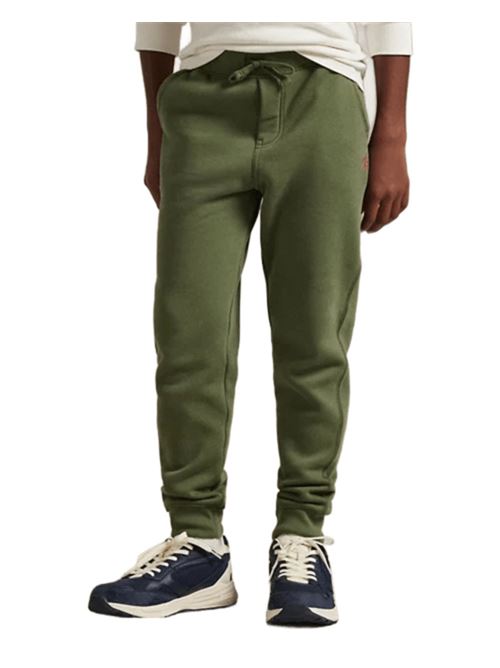 Pantalone da bambino in felpa di misto cotone, colore verde oliva menta. POLO RALPH LAUREN | 323799362039
